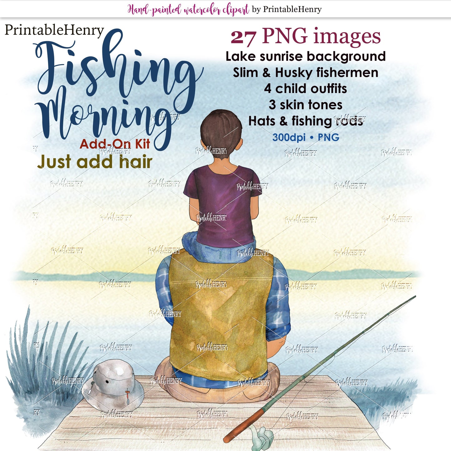 Fishing Morning Add-On kit - PrintableHenry