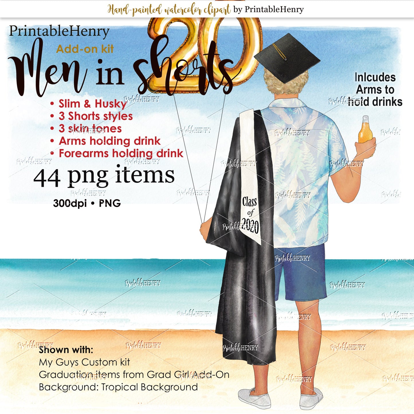 Men in Shorts Add-on kit - PrintableHenry