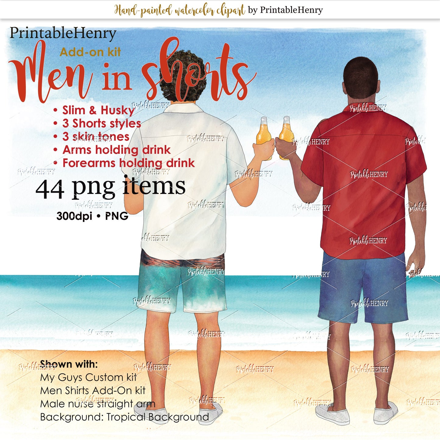 Men in Shorts Add-on kit - PrintableHenry