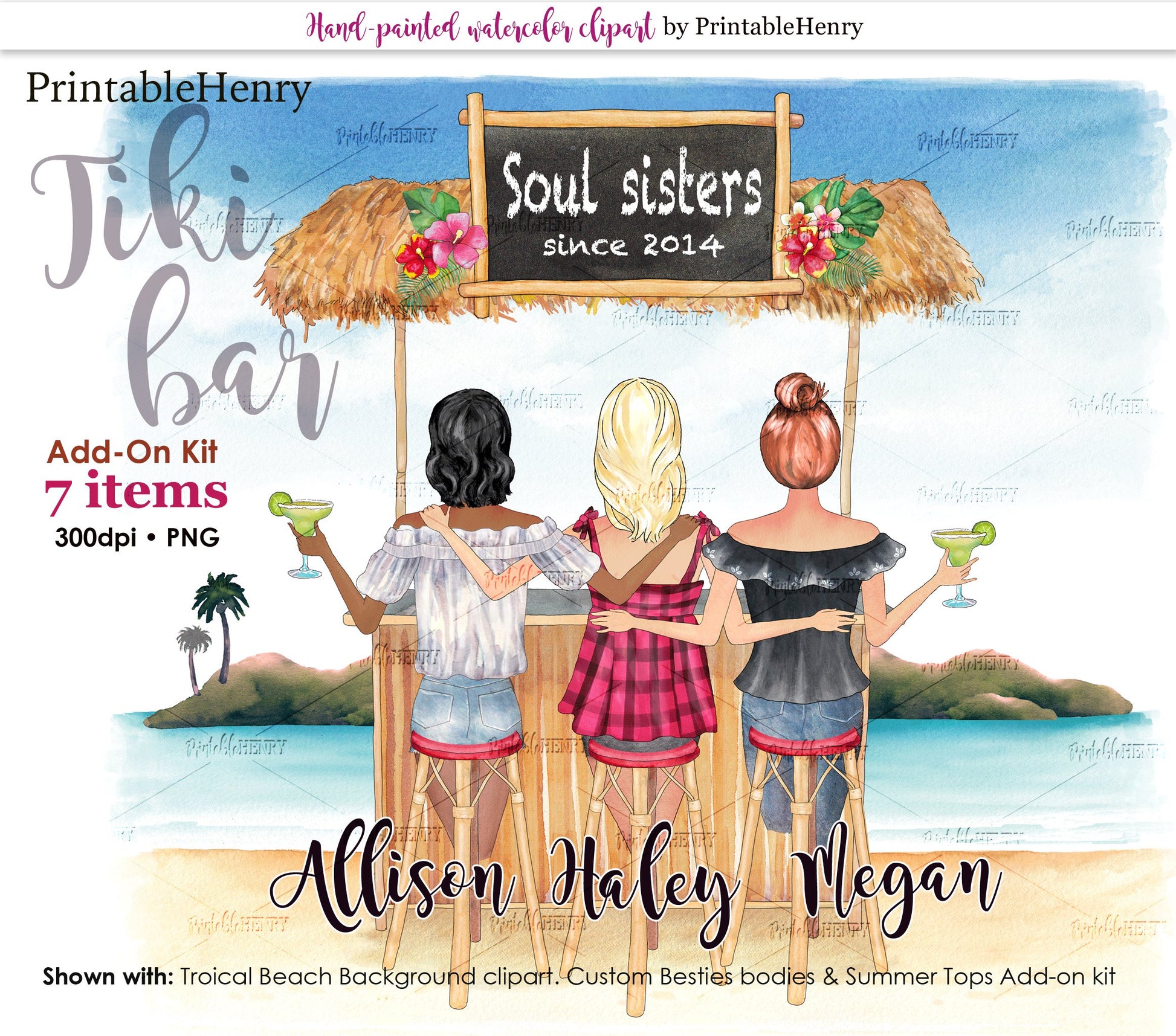 Tiki bar Add-on kit - PrintableHenry