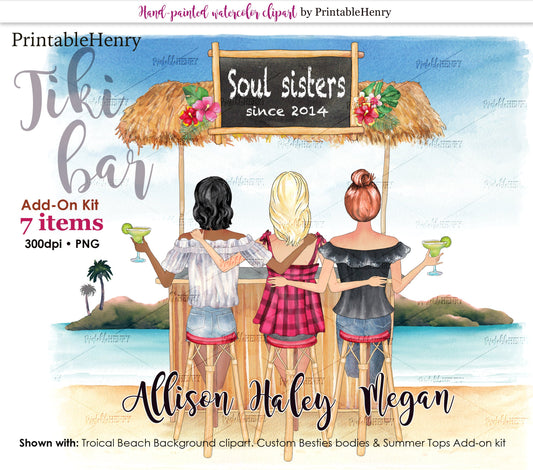 Tiki bar Add-on kit - PrintableHenry
