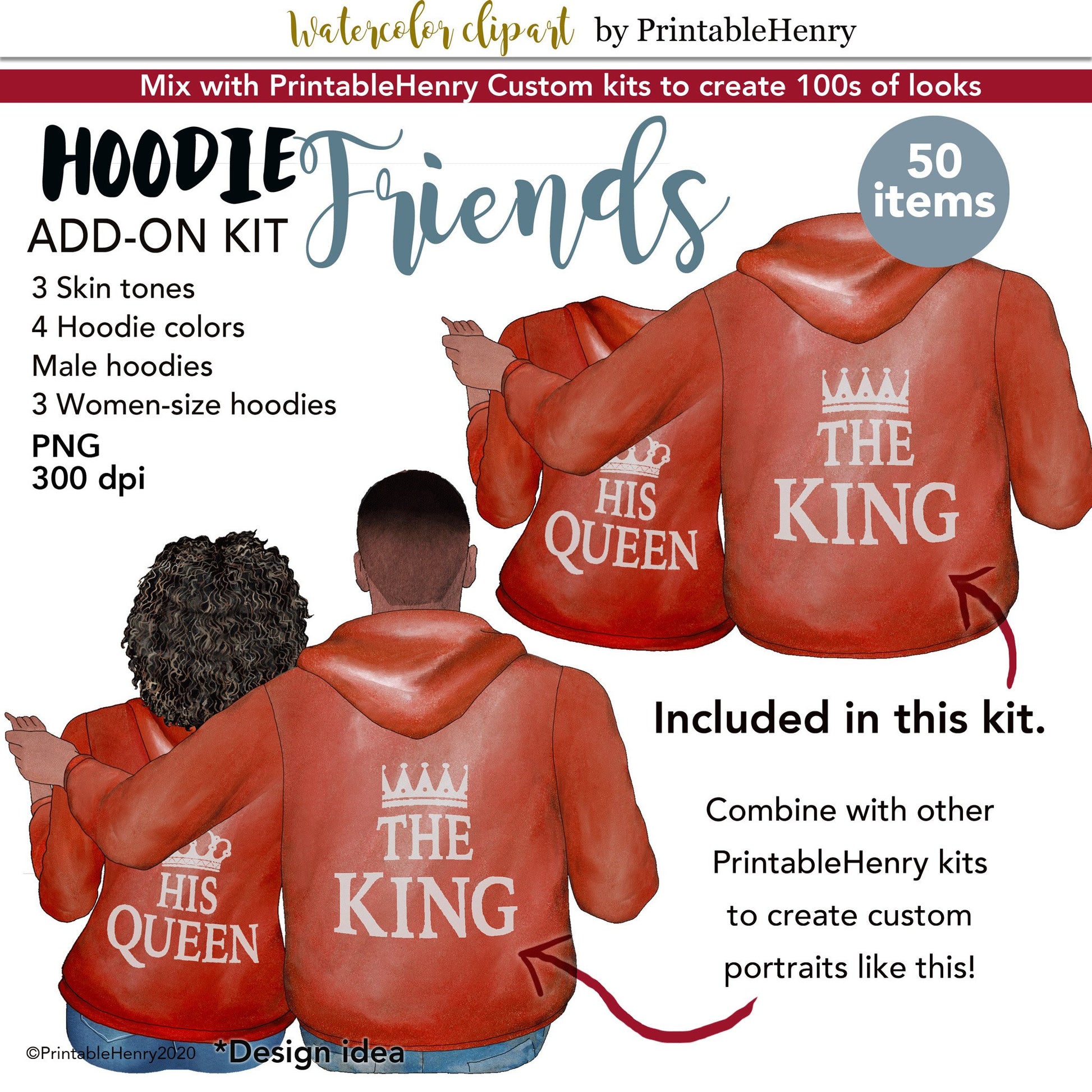 Hoodie Friends Add-on kit - PrintableHenry