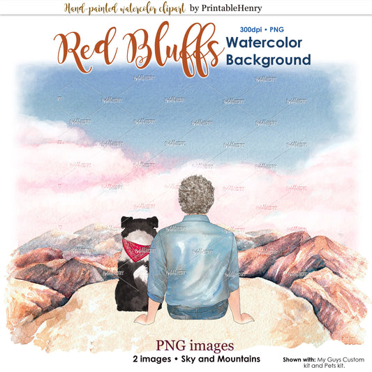 Red Bluffs Background - PrintableHenry