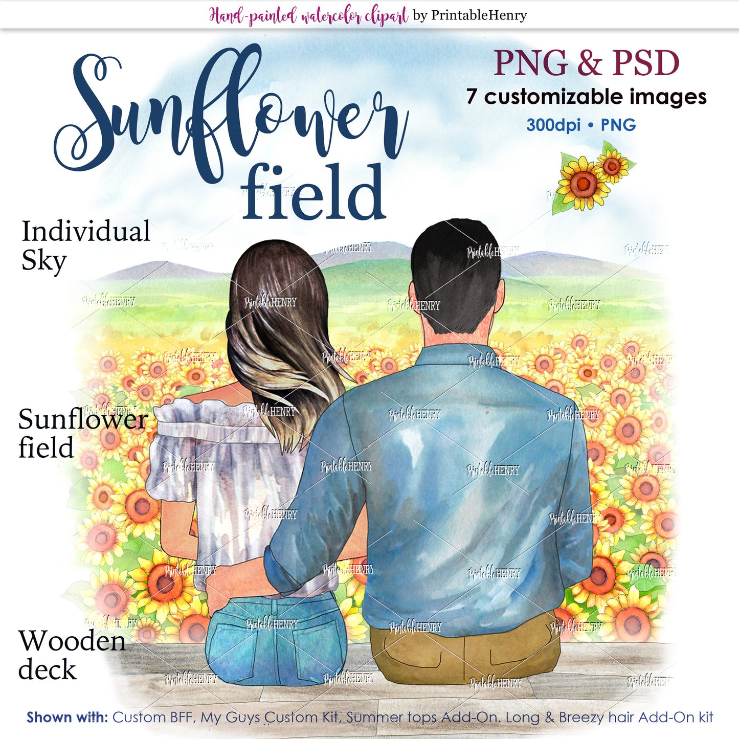 Sunflower Field Background - PrintableHenry
