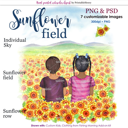 Sunflower Field Background - PrintableHenry