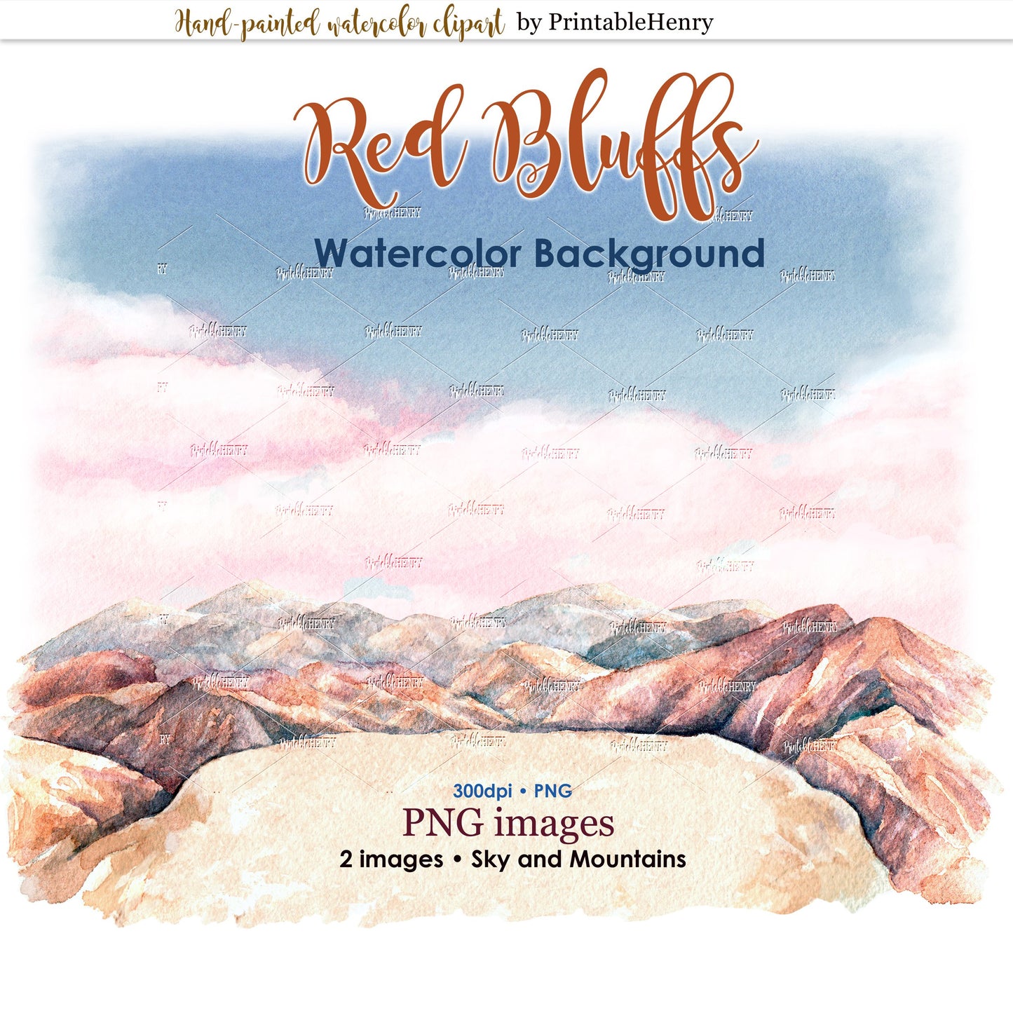 Red Bluffs Background - PrintableHenry