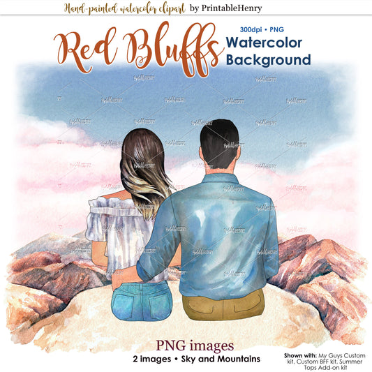 Red Bluffs Background - PrintableHenry