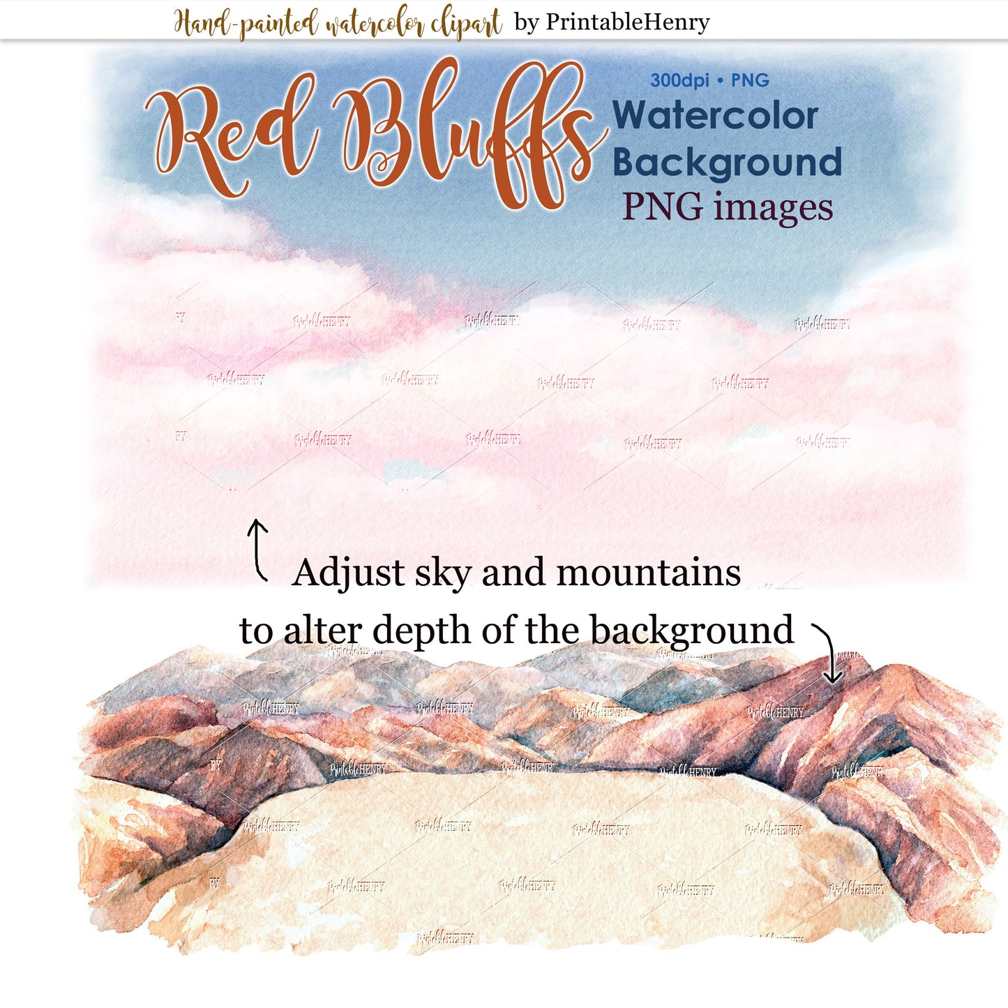 Red Bluffs Background - PrintableHenry