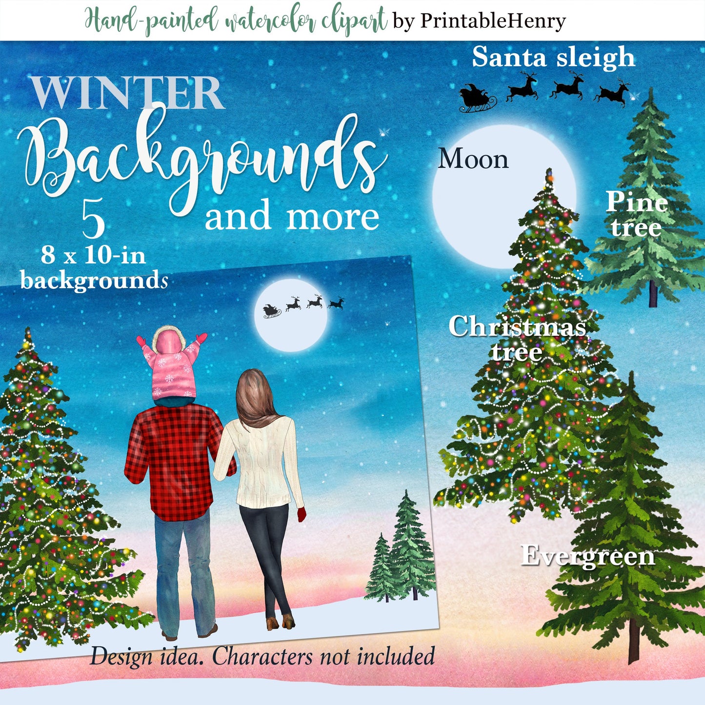 Winter Backgrounds Add-On - PrintableHenry