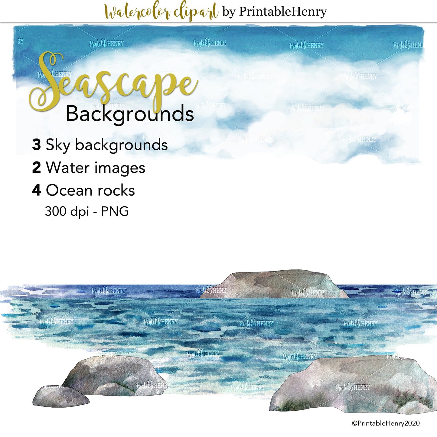 Seascape Backgrounds Add-on - PrintableHenry