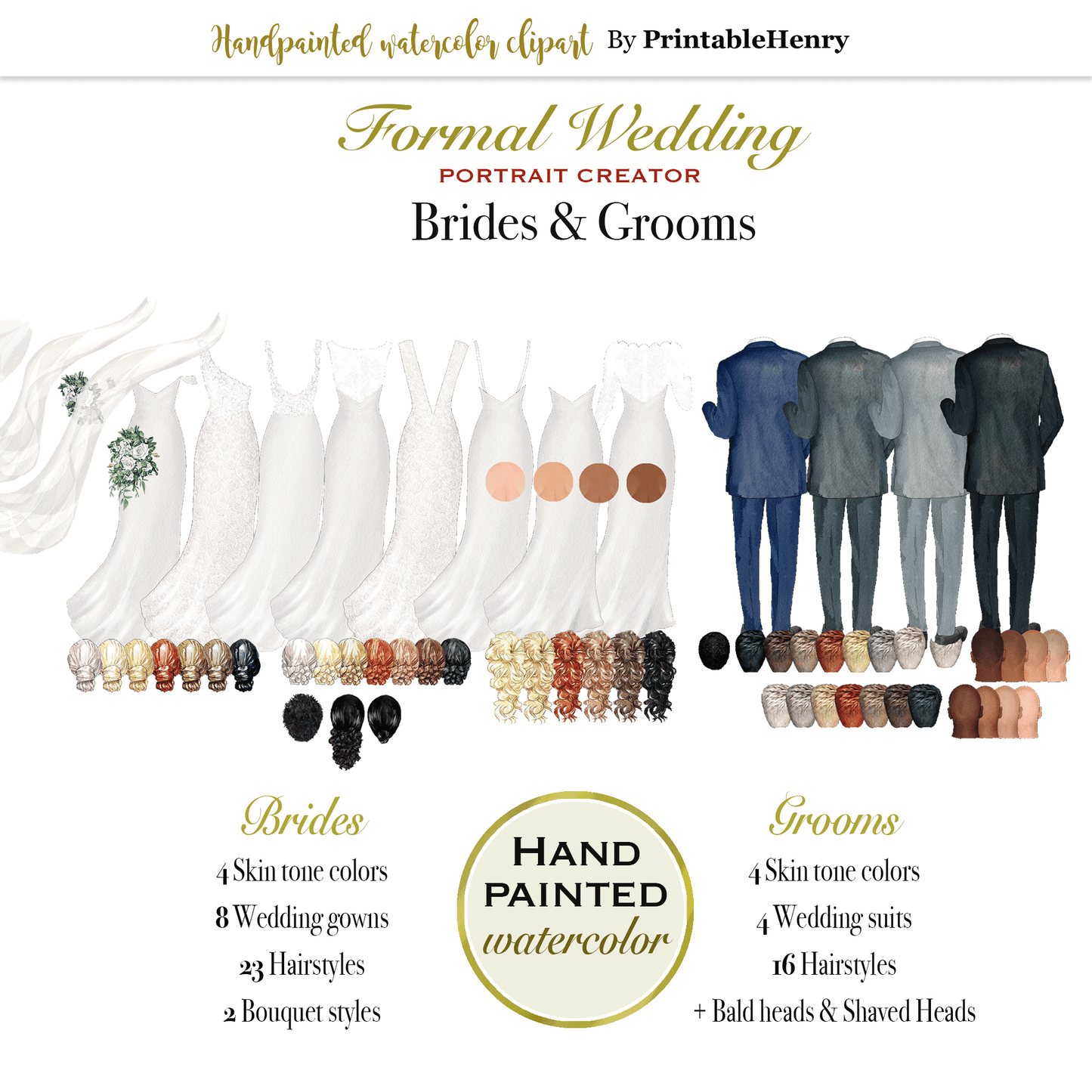 Png and PSD images of formal wedding clipart