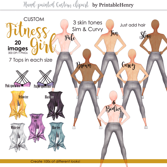 Fitness Girl Add-On kit - PrintableHenry