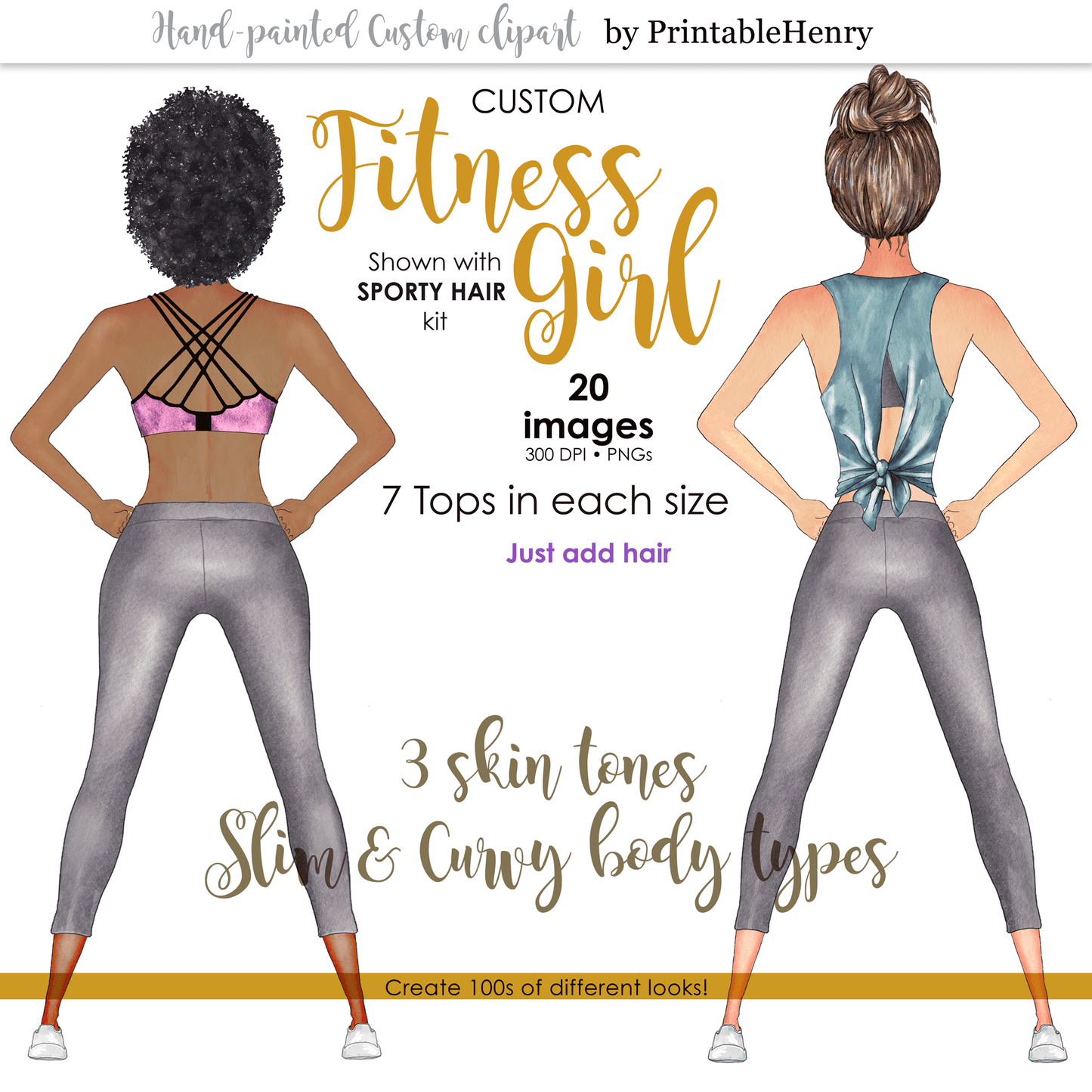 Fitness Girl Add-On kit - PrintableHenry