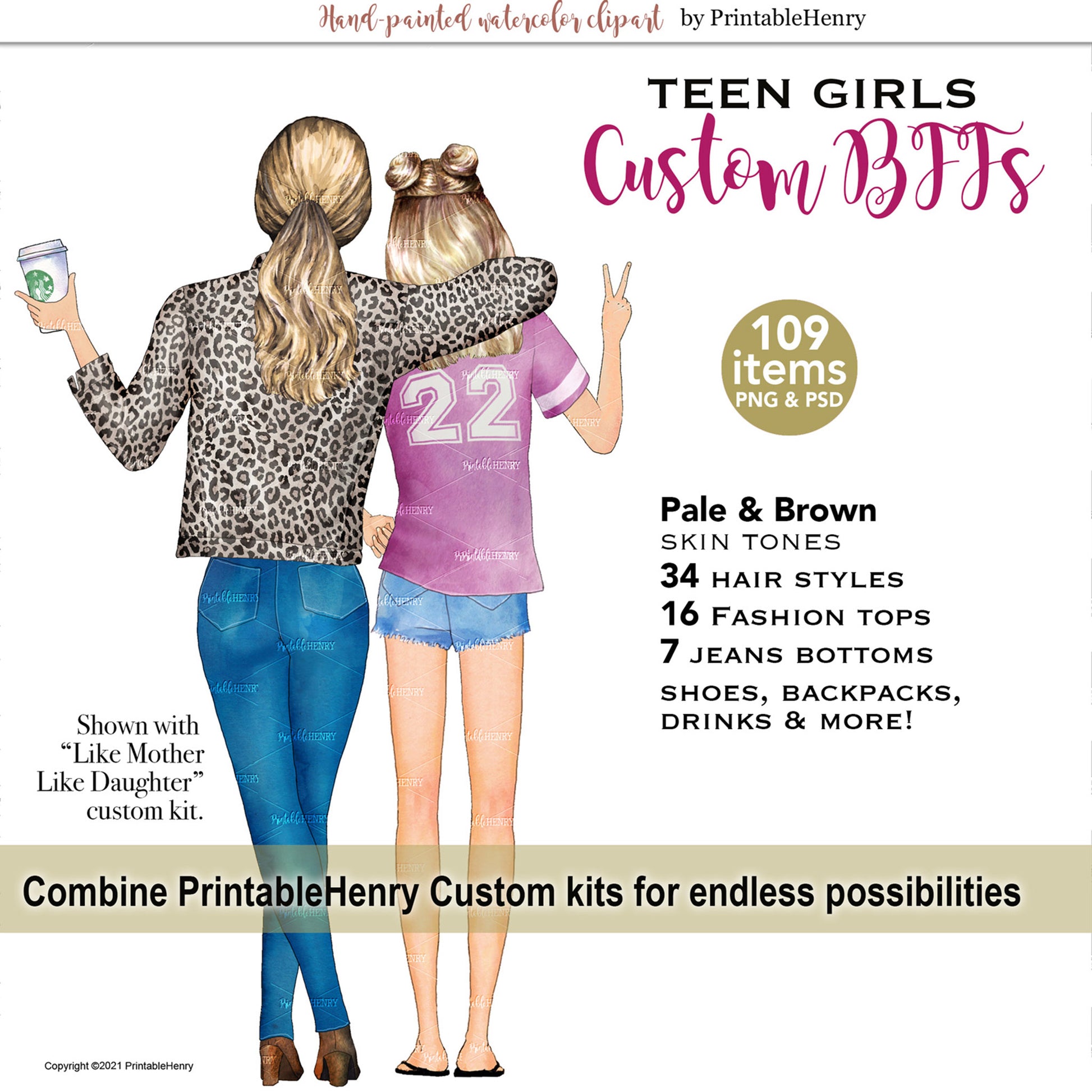 Printable Henry watercolor png sublimation art