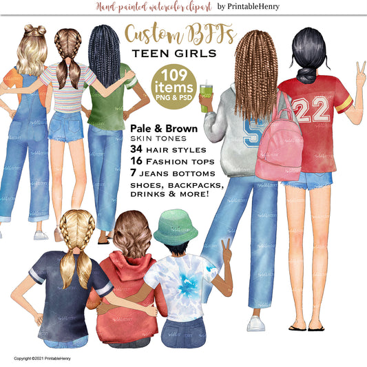 PrintableHenry teen girls best friend clipart
