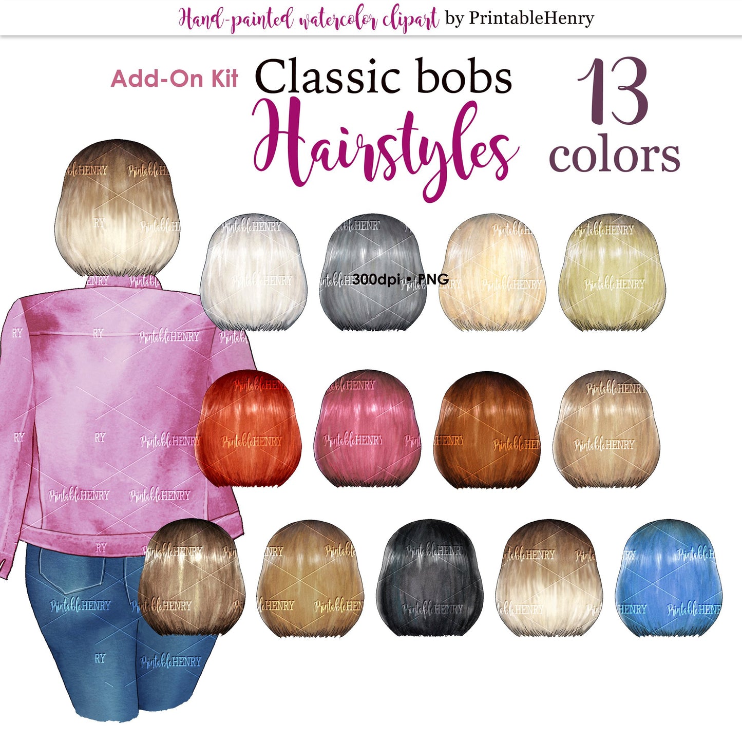 Hairstyles Classic Bob Add-on kit - PrintableHenry