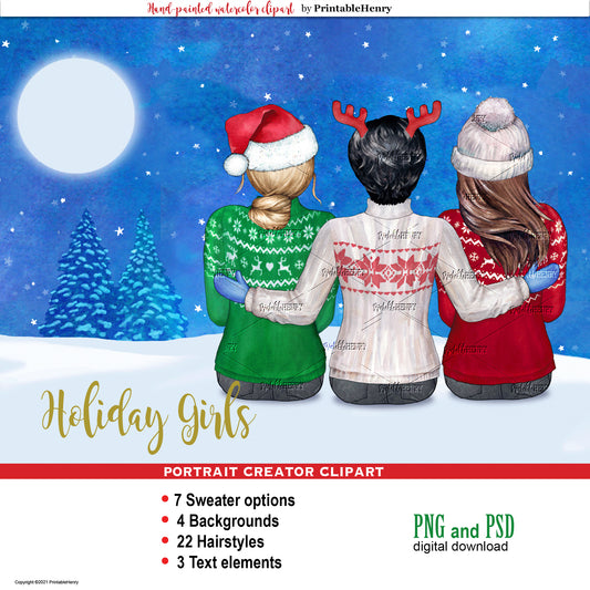 Holiday Girls Custom clipart