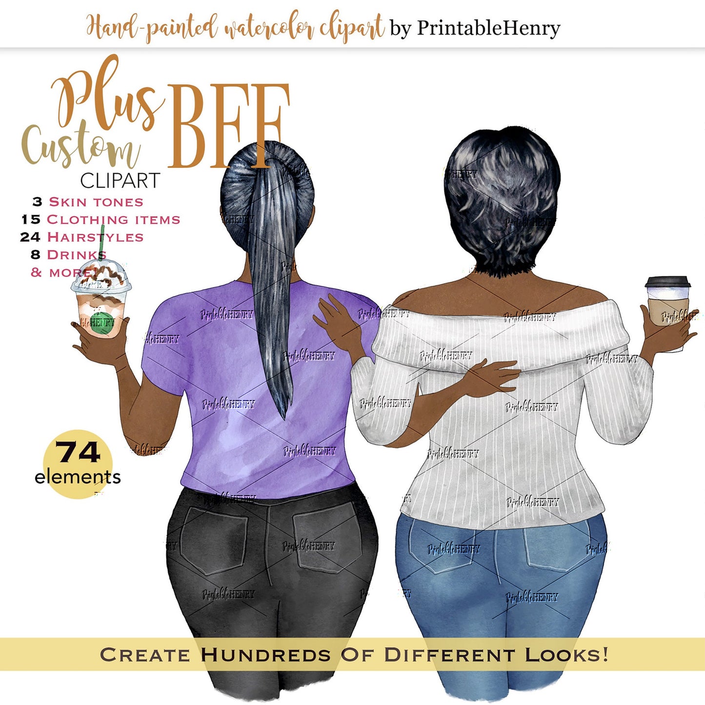 Curvy BFF Custom clipart
