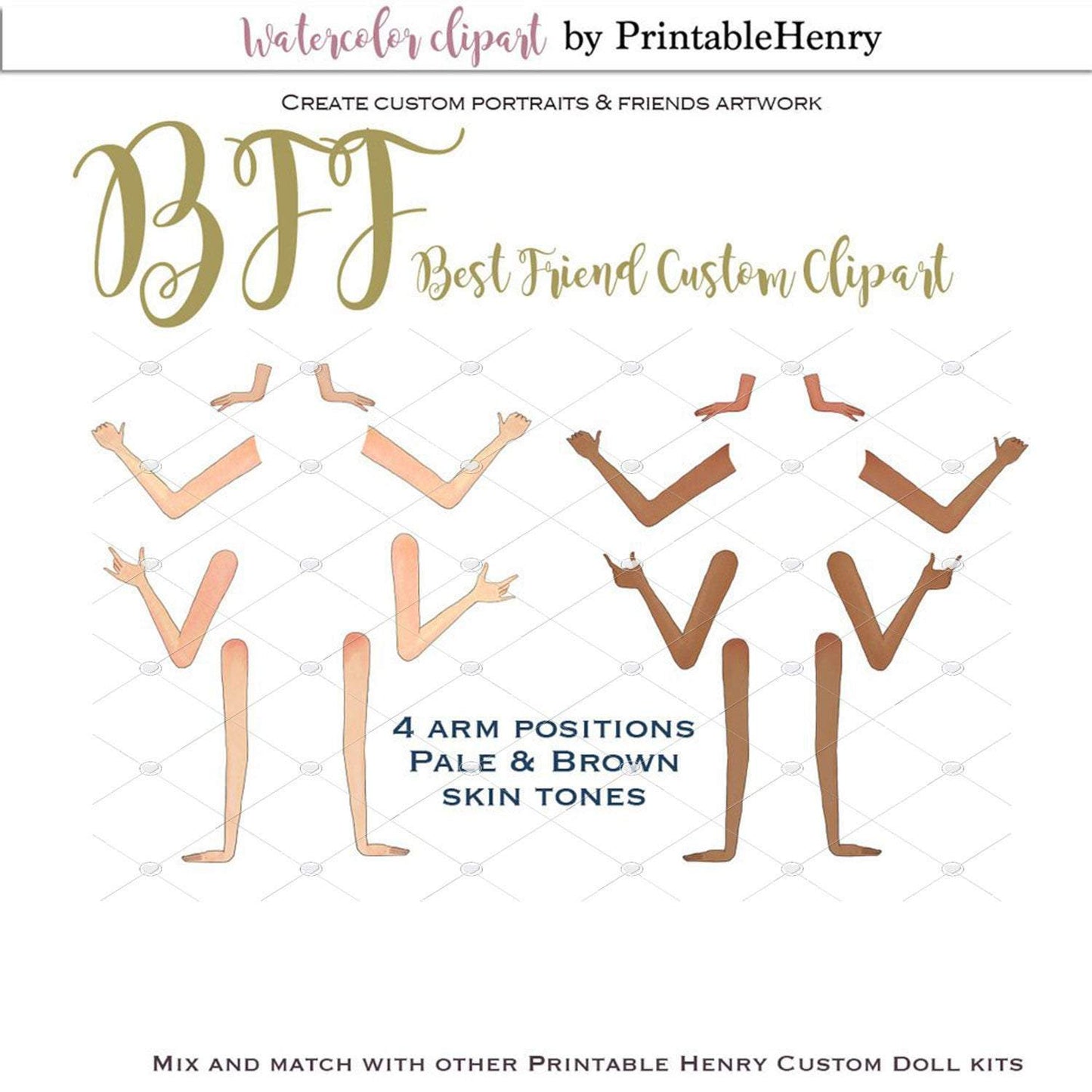 BFF Custom clipart kit - PrintableHenry