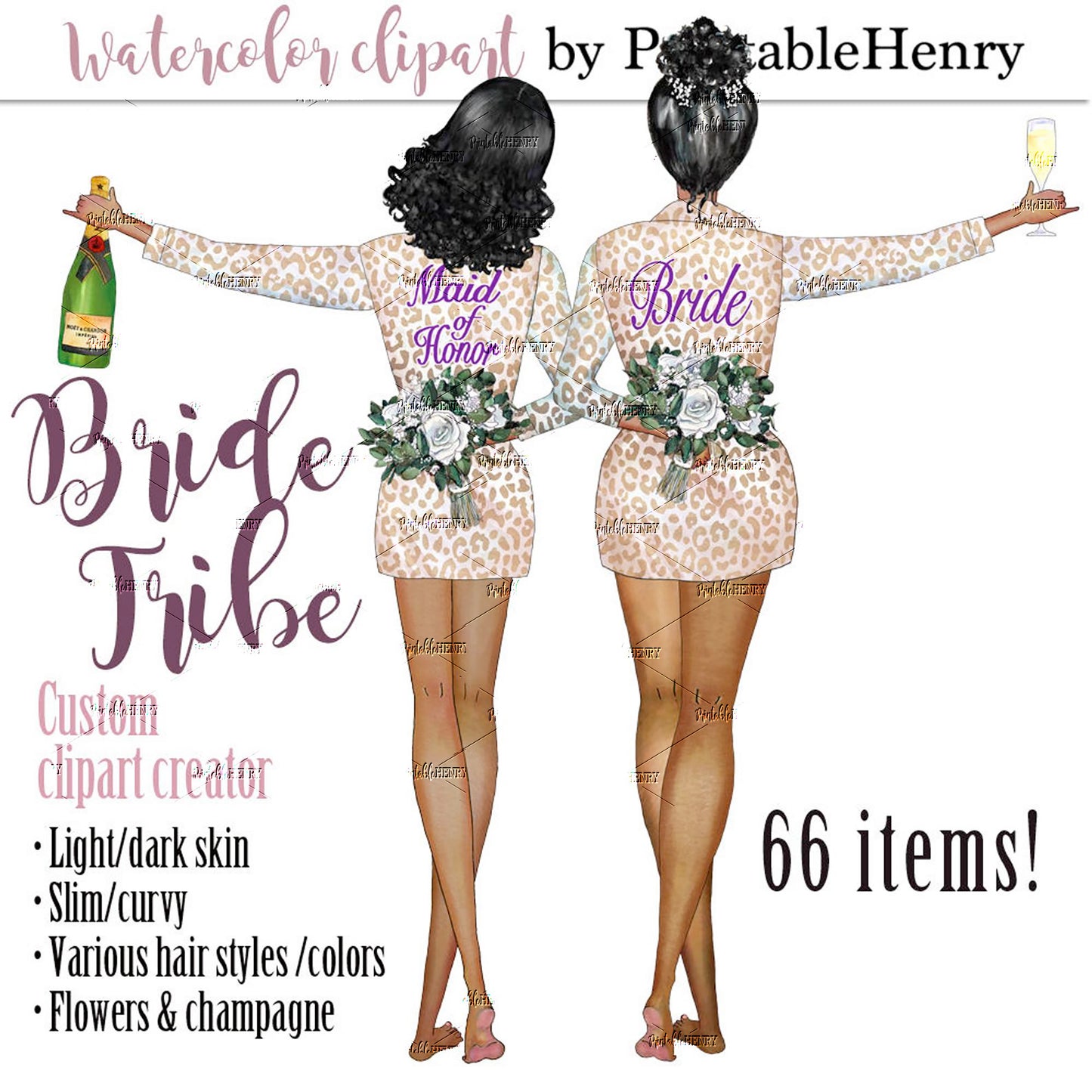 African American wedding clipart bridesmaid ask