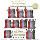 Bridesmaid Dresses clipart (Darker colors)