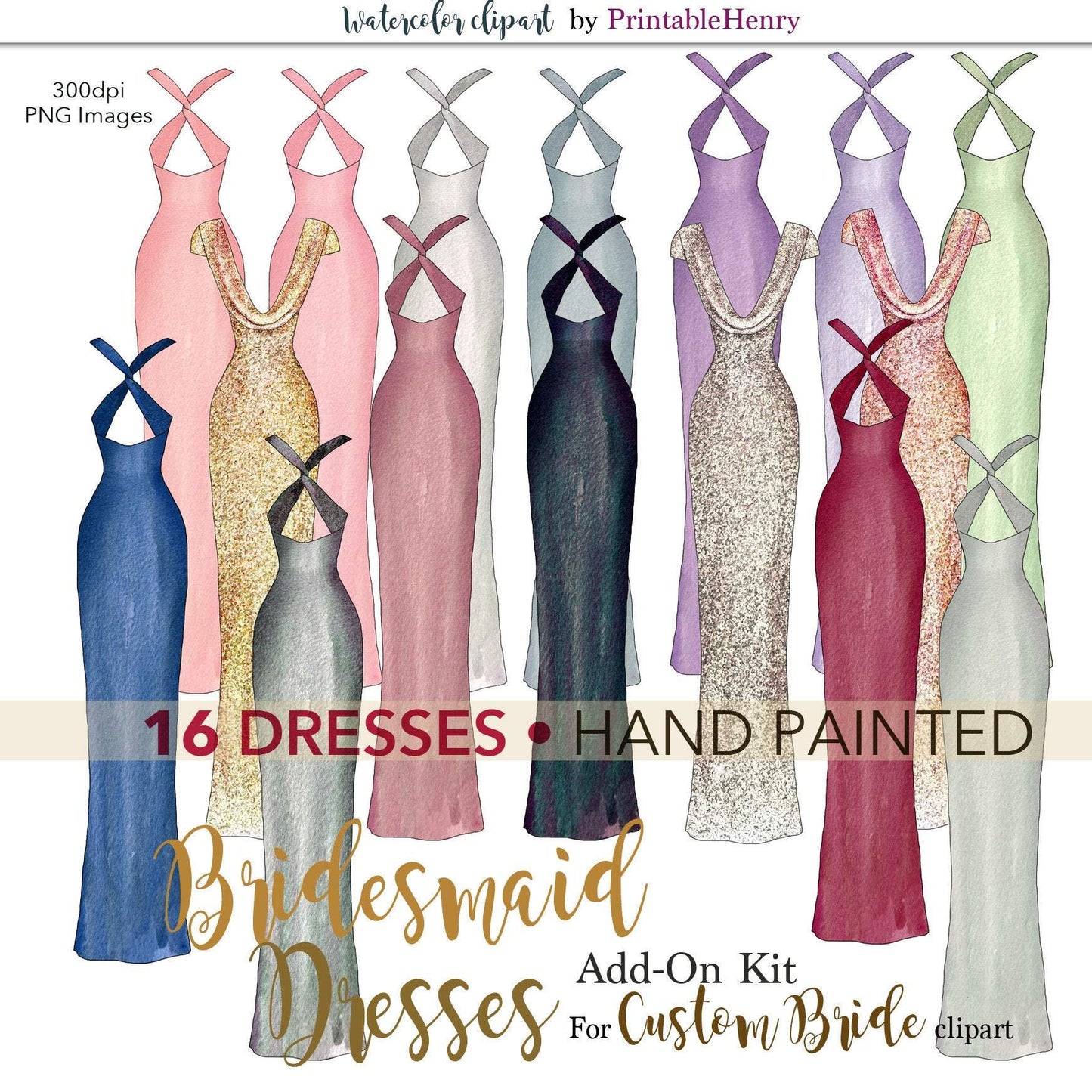 Bridesmaid Dresses Add-On kit - PrintableHenry
