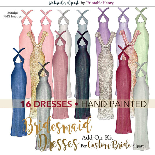 Bridesmaid Dresses Add-On kit - PrintableHenry