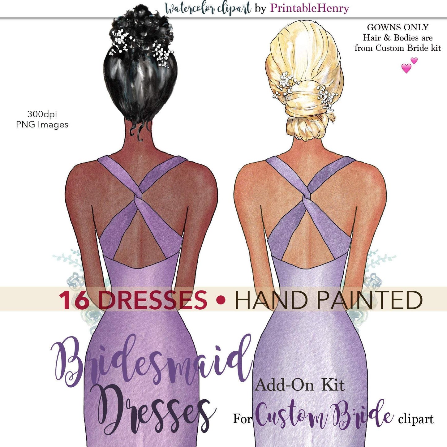 Bridesmaid Dresses Add-On kit - PrintableHenry