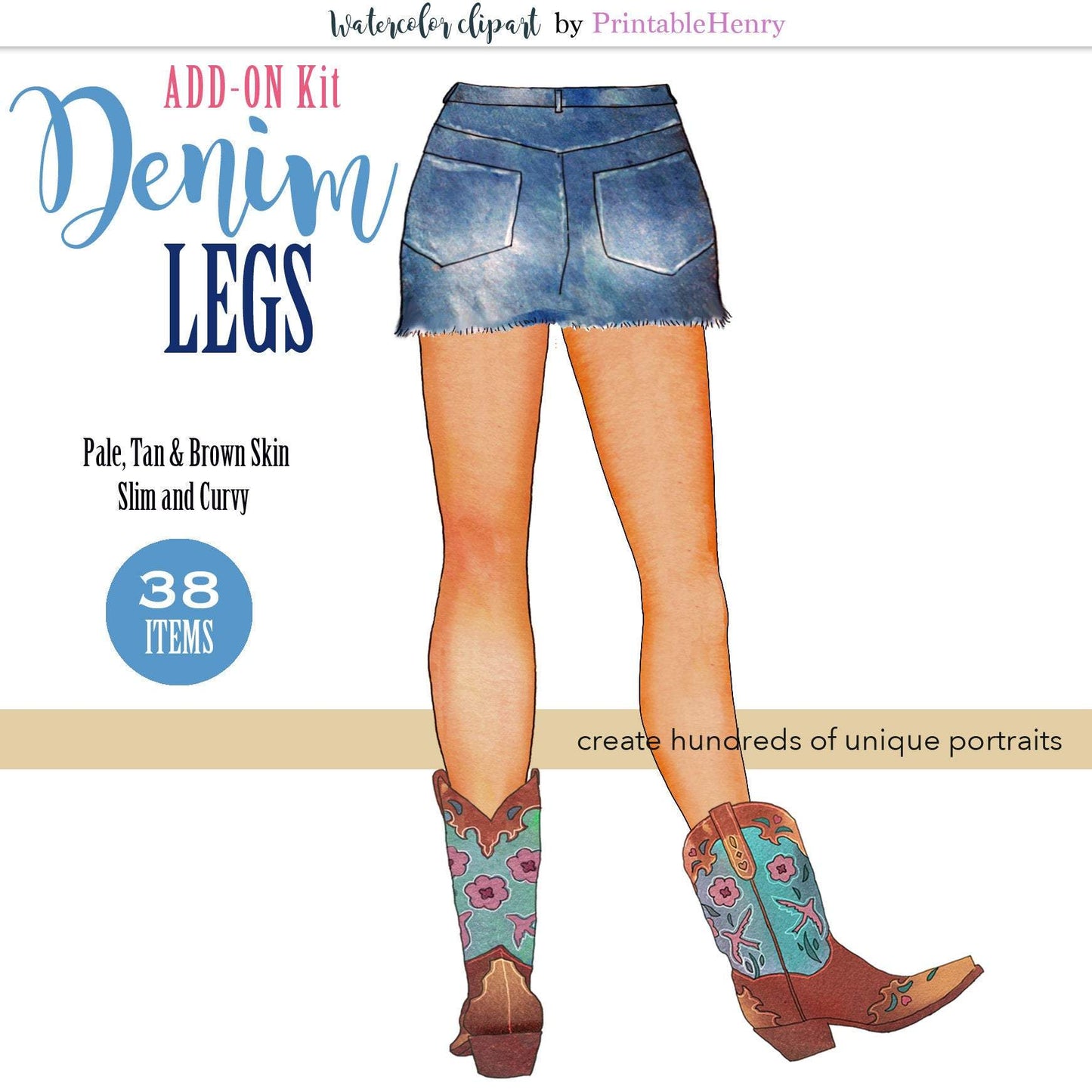 Denim Legs Add-On kit - PrintableHenry