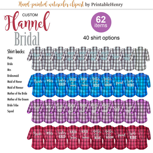 Flannel Bridesmaids Custom clipart kit