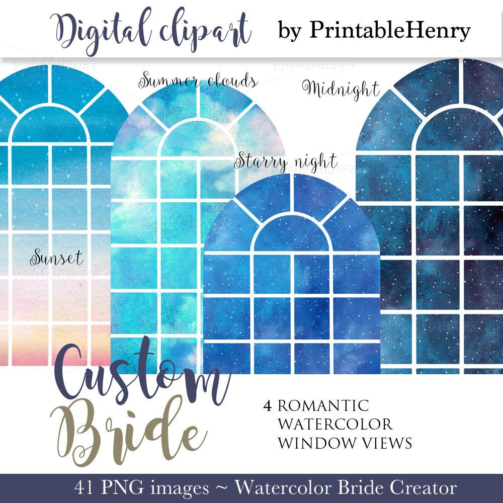 Custom Bride clipart kit - PrintableHenry