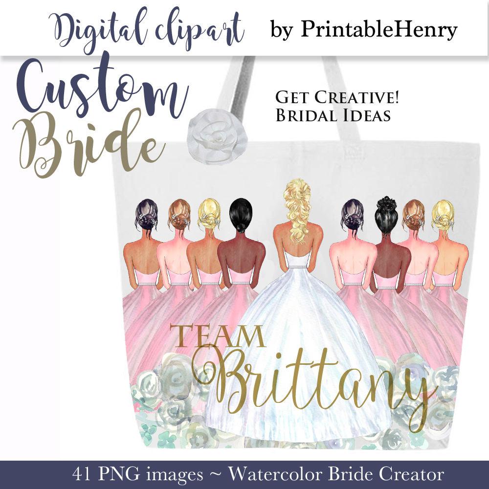 Custom Bride clipart kit - PrintableHenry