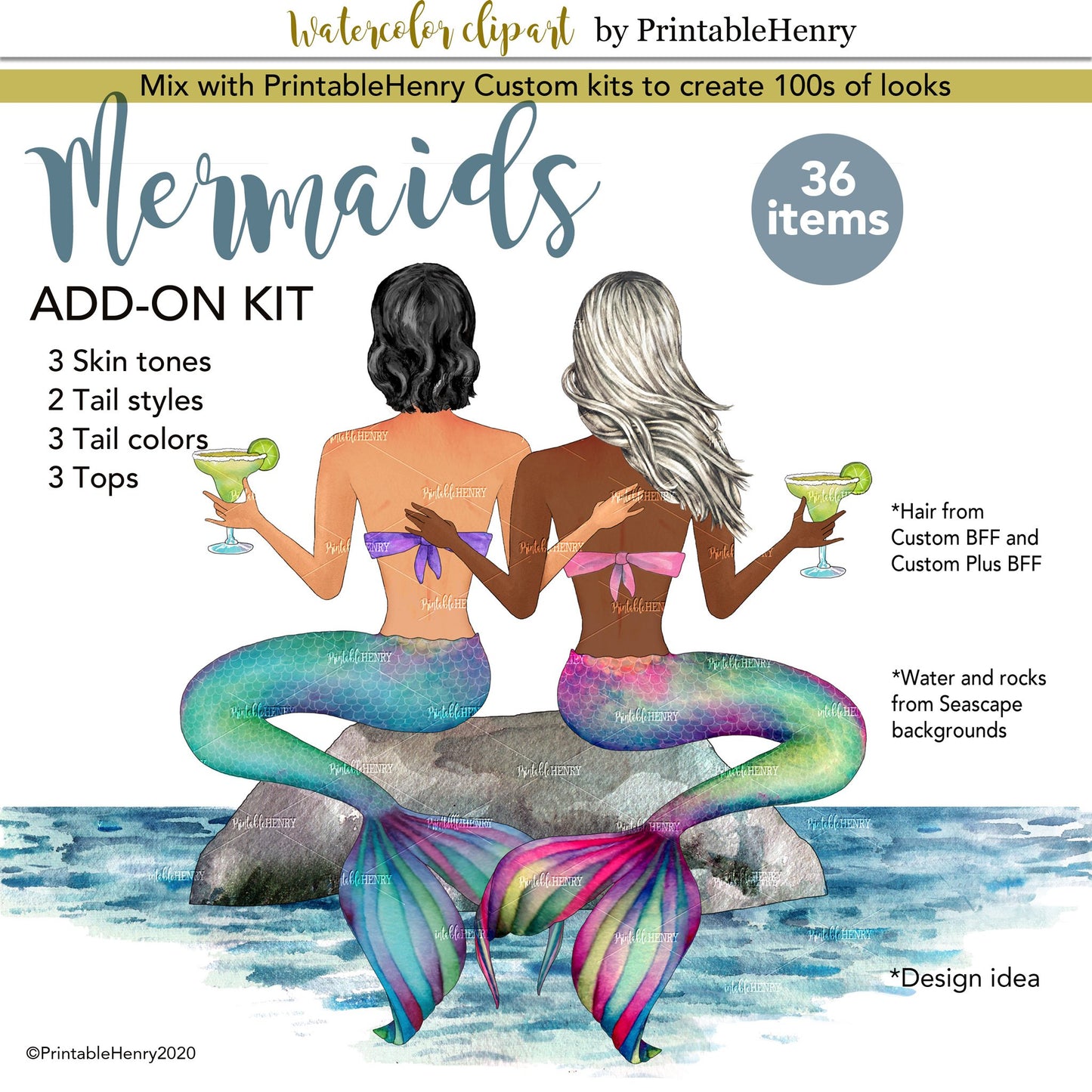 Mermaid Add-On kit - PrintableHenry
