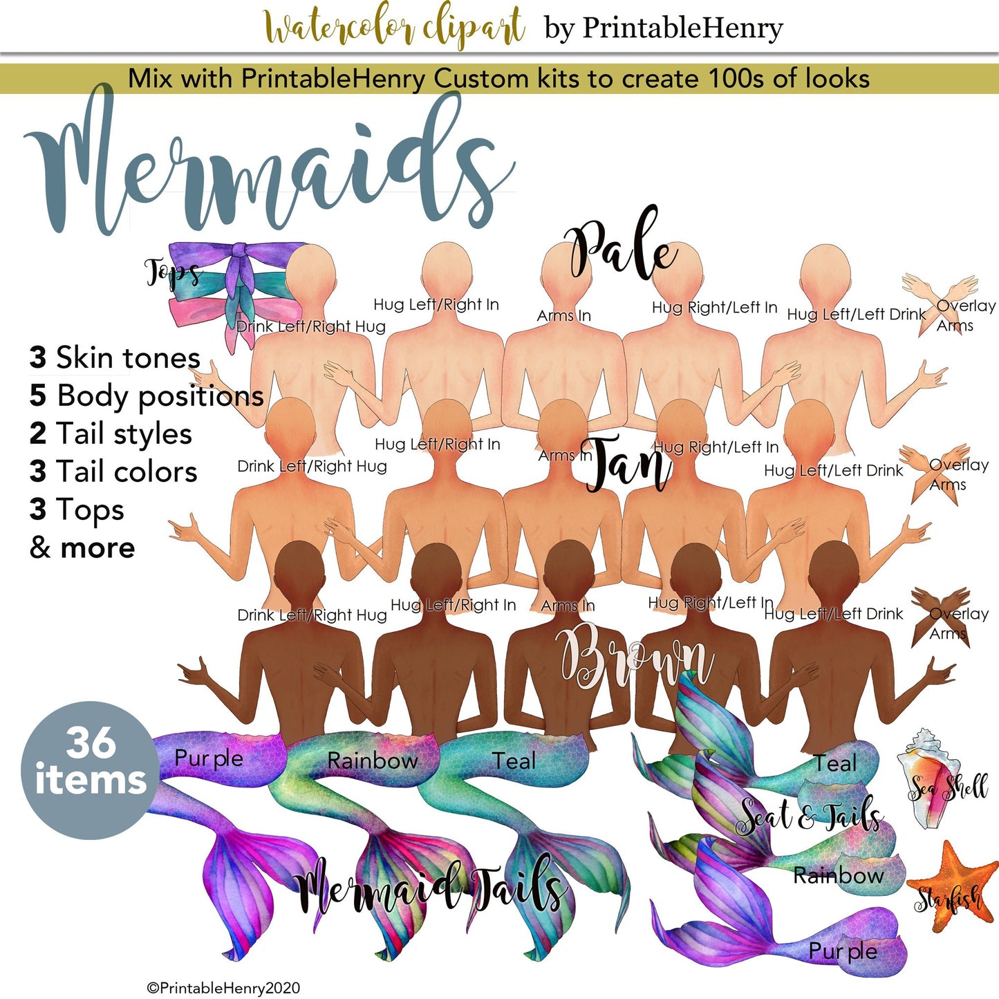 Mermaid Add-On kit - PrintableHenry