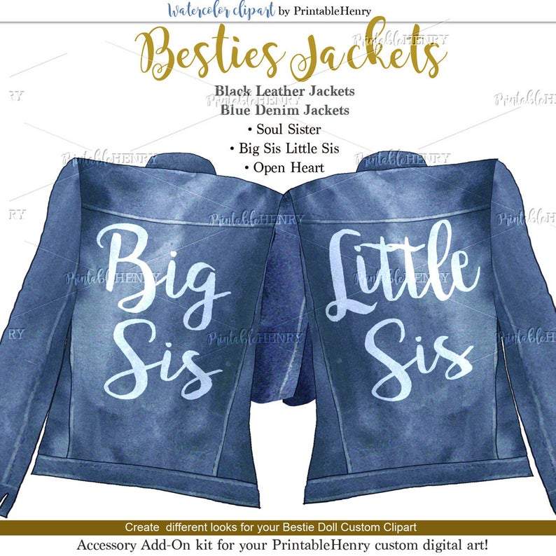 Big Sister Jean Jacket / Custom Jean Jacket / Sister Jacket / 