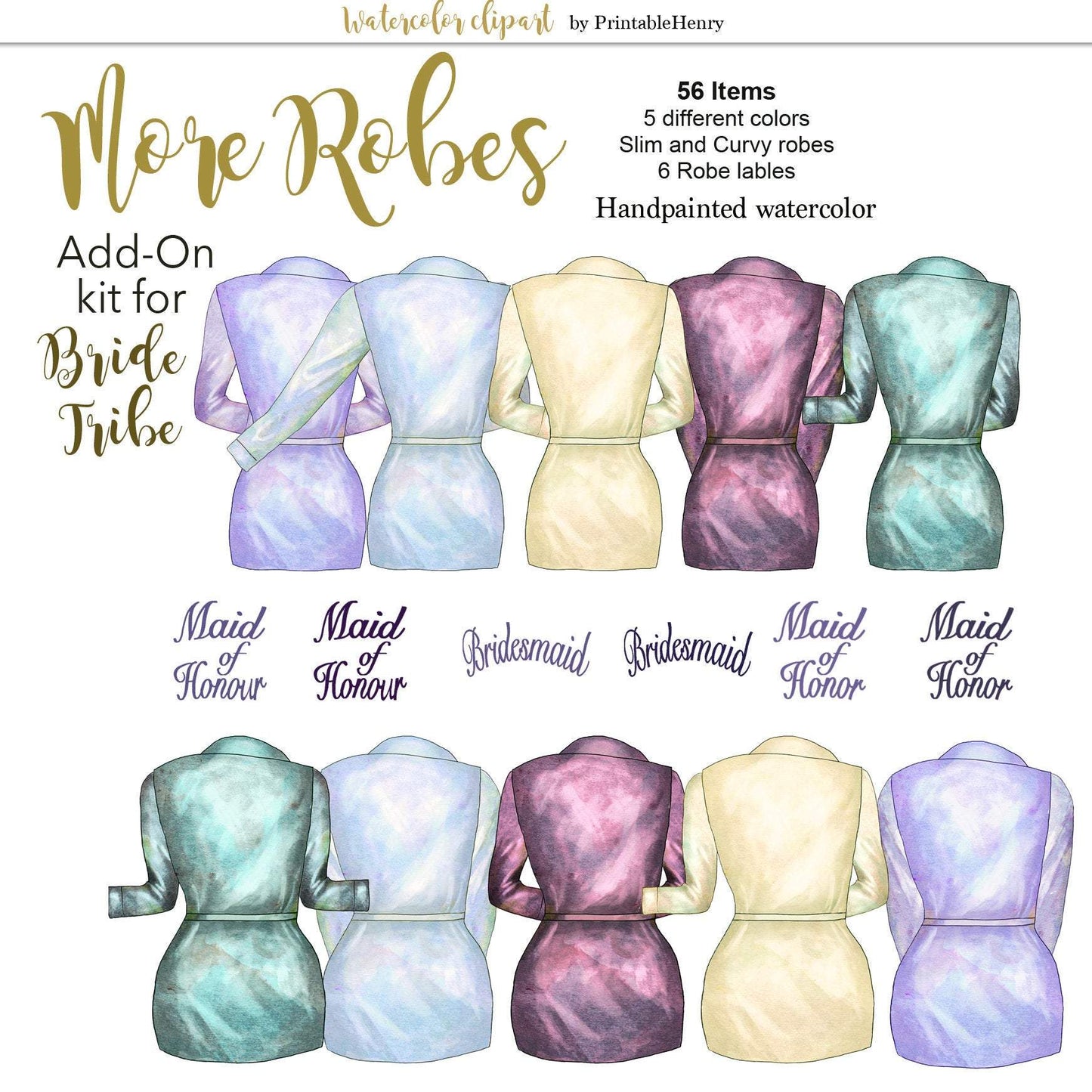 Bride Tribe Robes Add-On kit - PrintableHenry