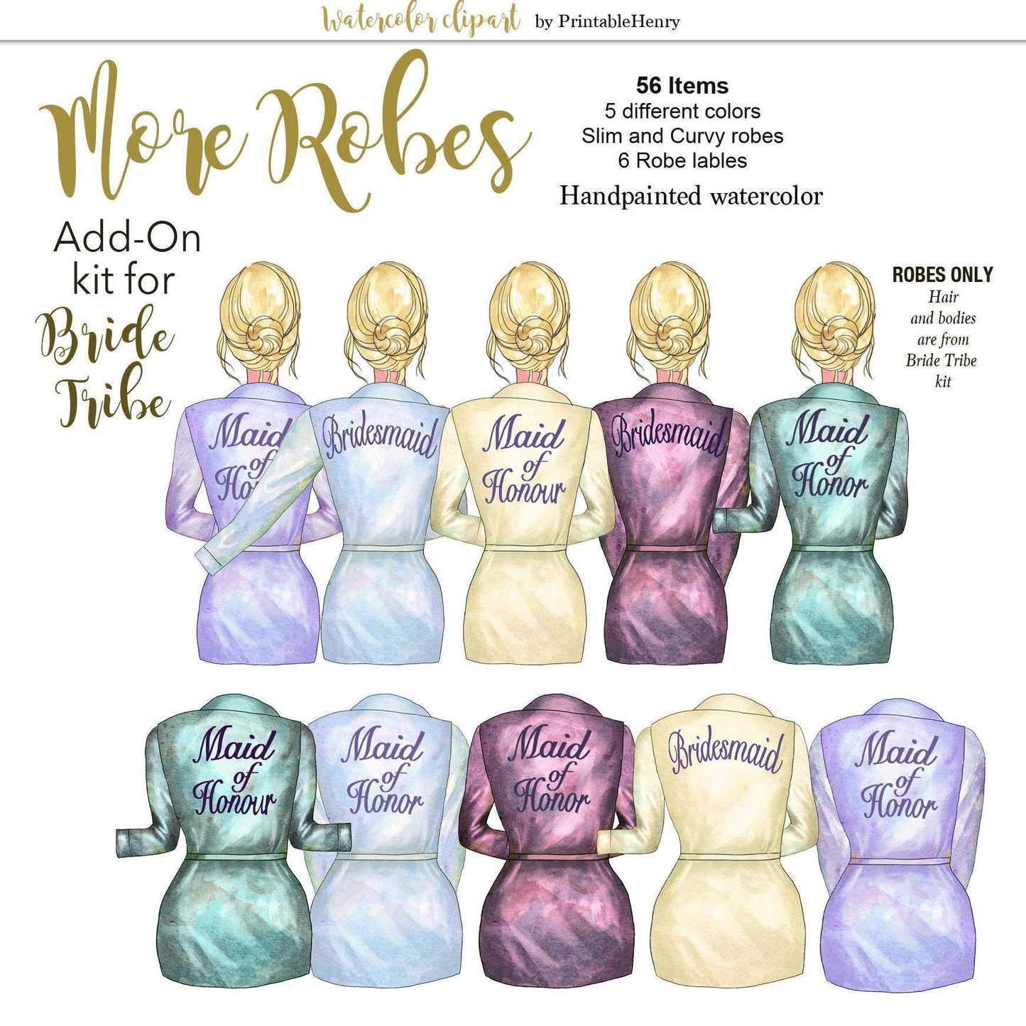 Bride Tribe Robes Add-On kit - PrintableHenry
