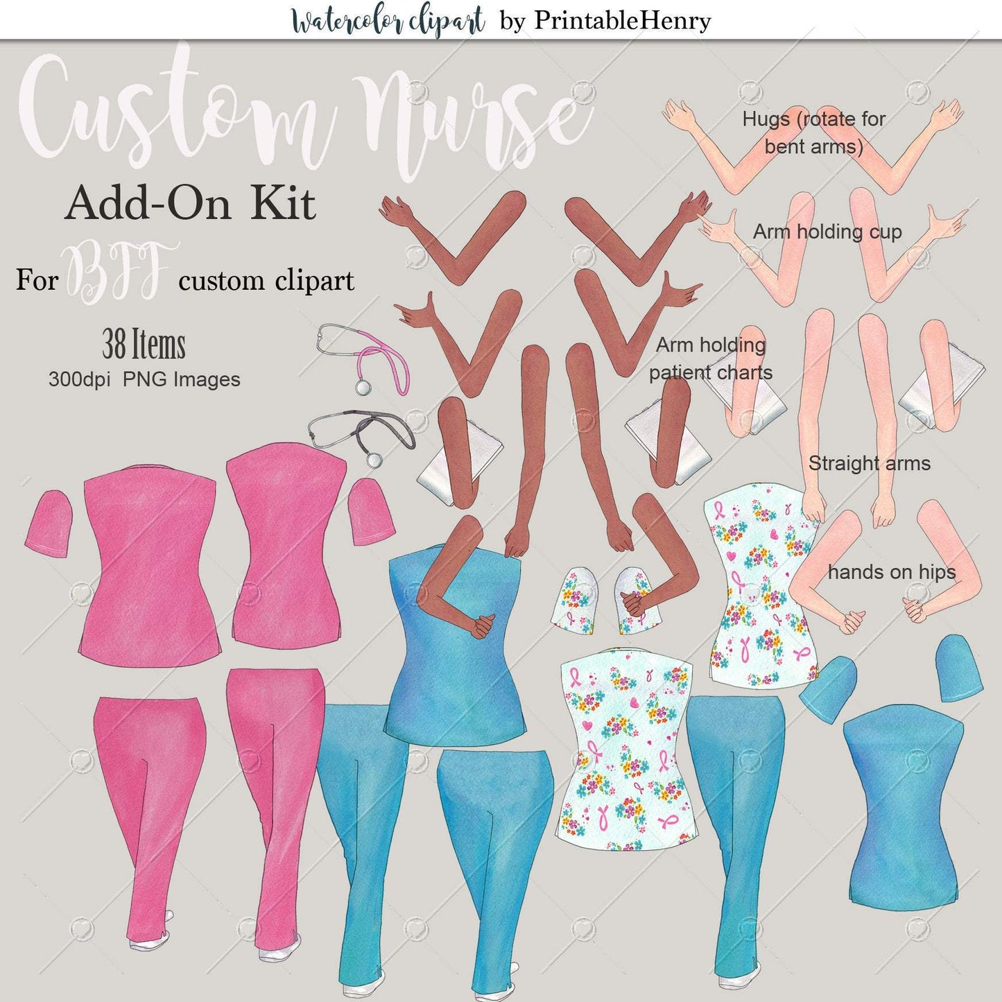 Custom Nurses Add-On kit - PrintableHenry