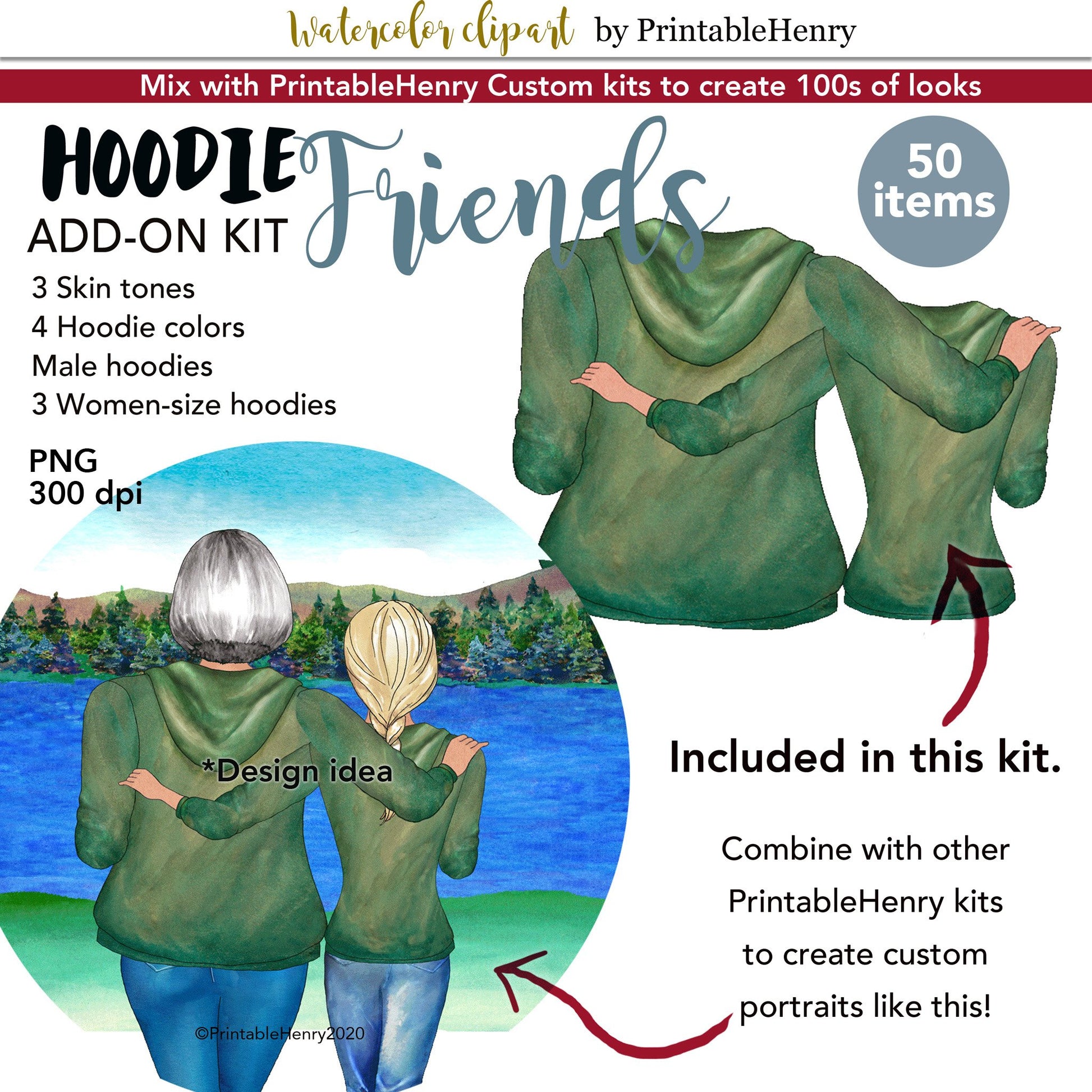 Hoodie Friends Add-on kit - PrintableHenry