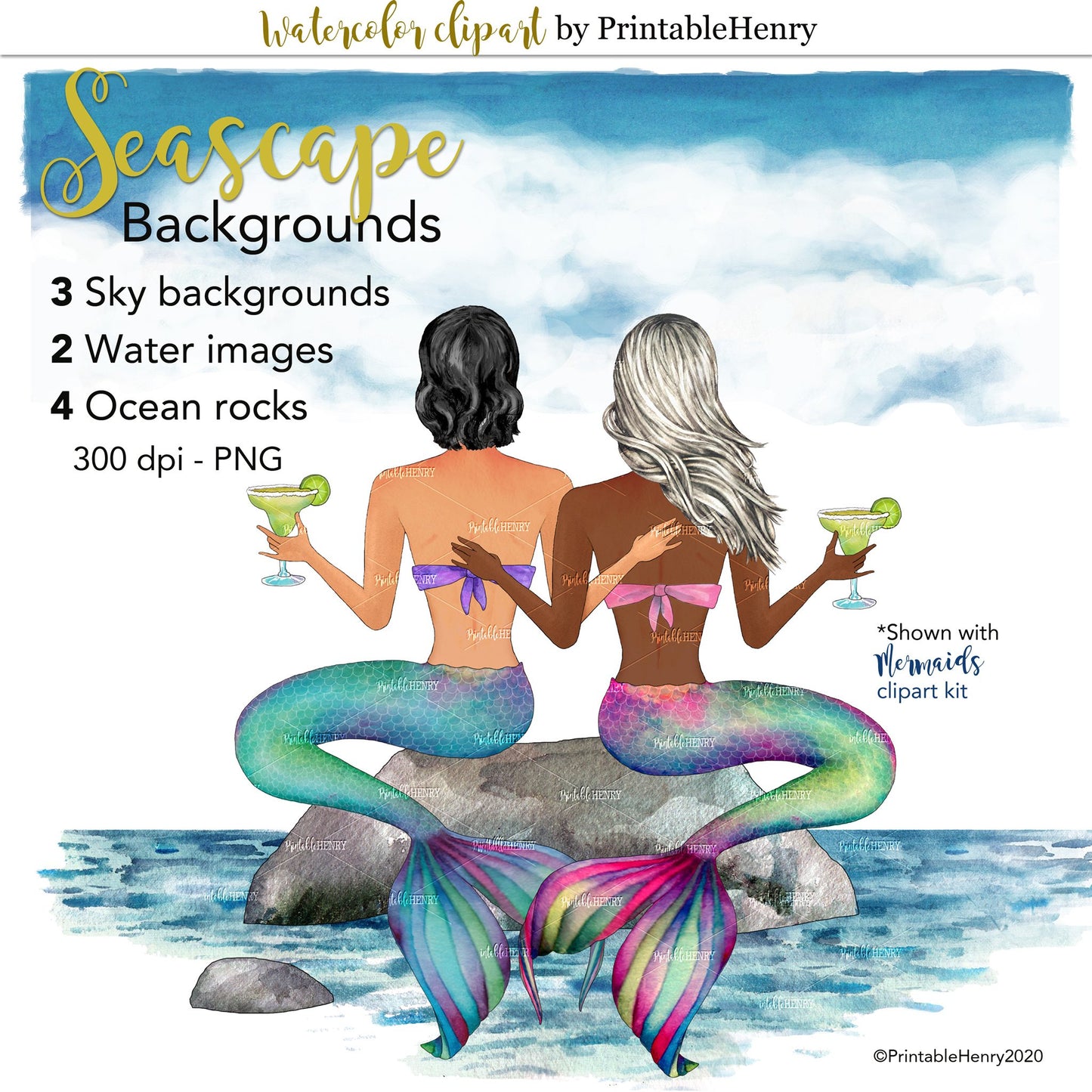 Seascape Backgrounds Add-on - PrintableHenry