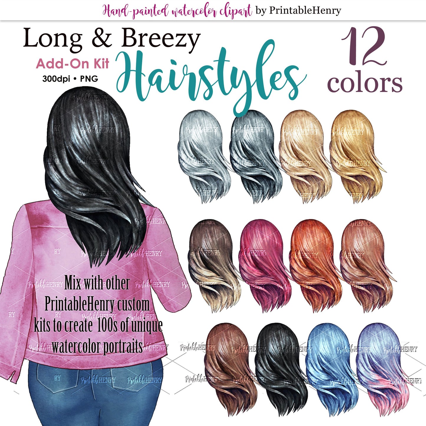Hairsyles Long & Breezy Add-on kit - PrintableHenry