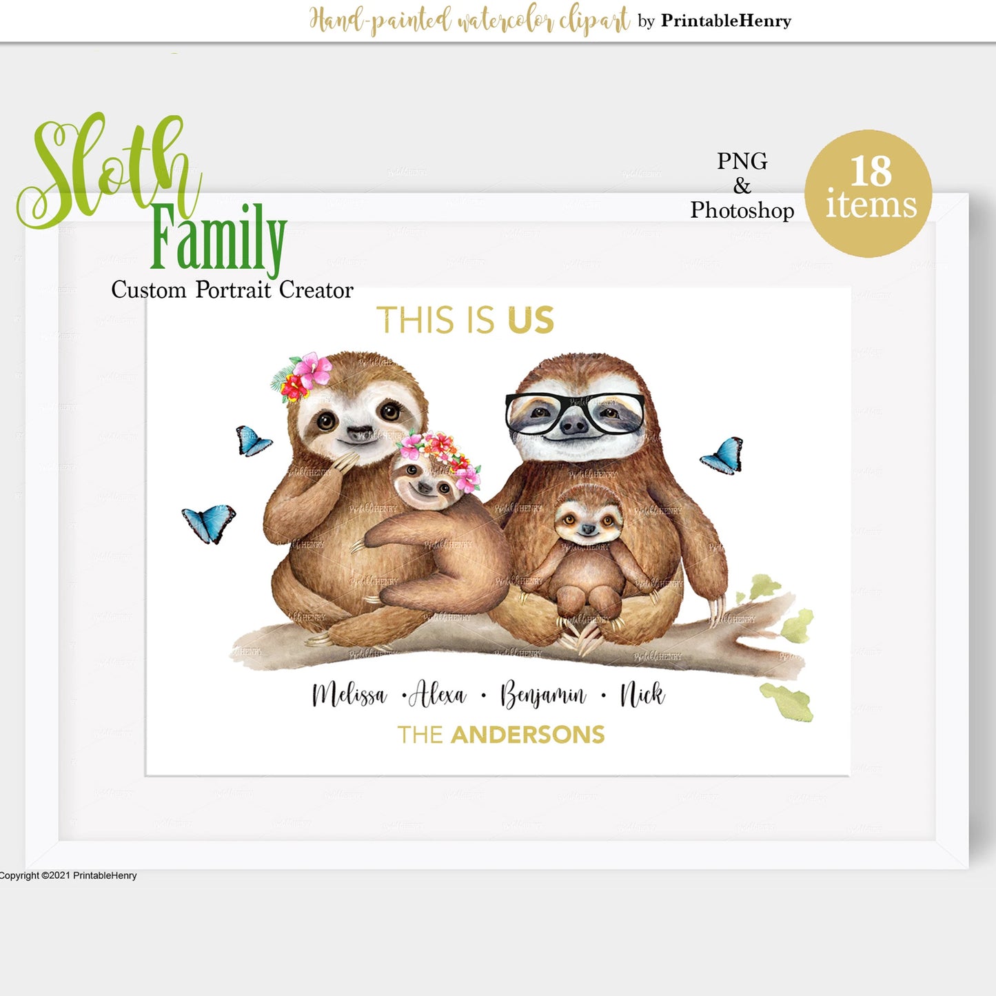 Sloth Family clipart
