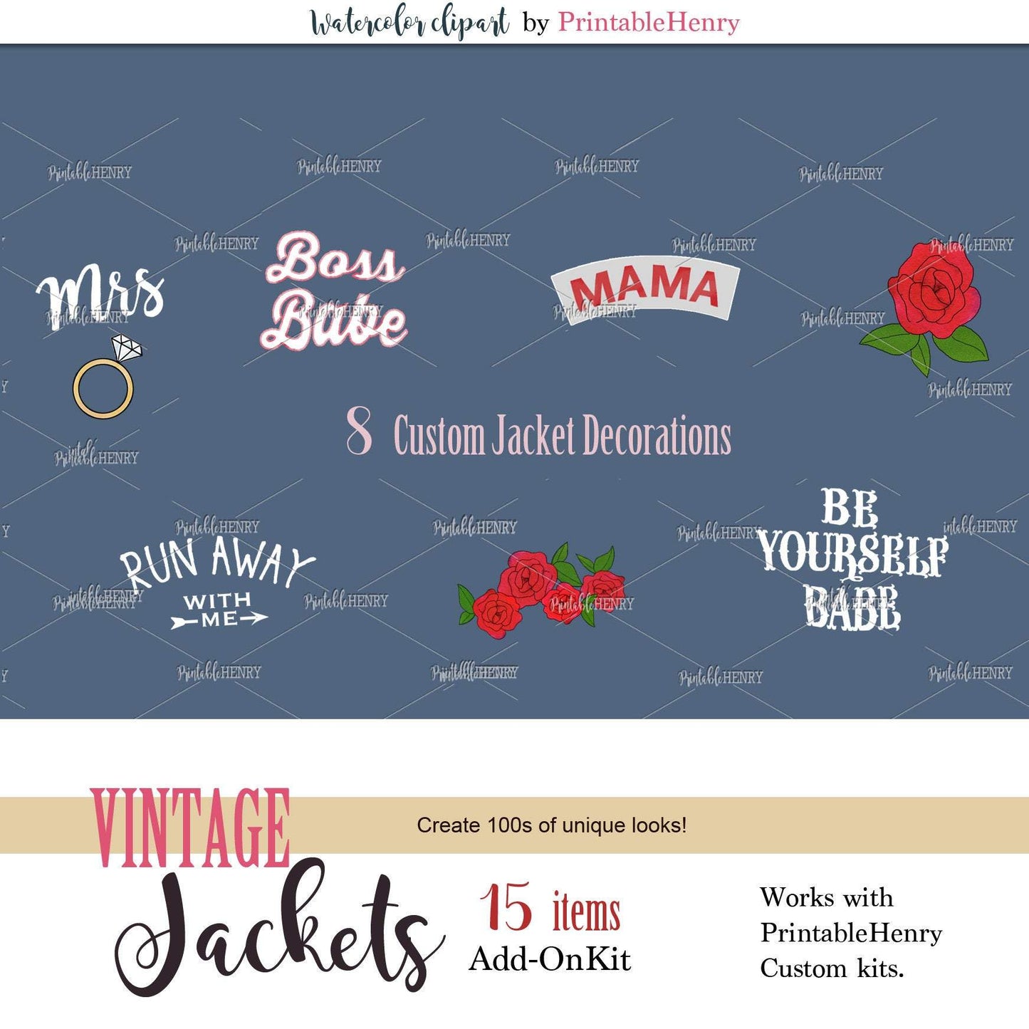 Besties Vintage Jackets Add-On kit - PrintableHenry