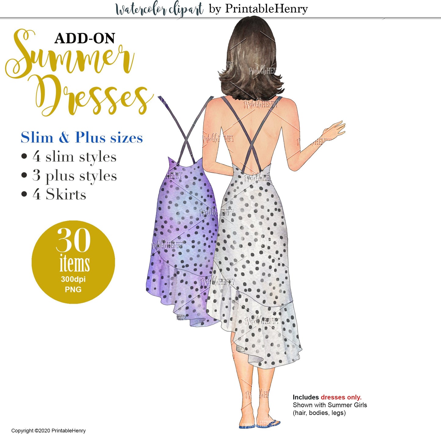 Summer Dresses Add-on kit - PrintableHenry