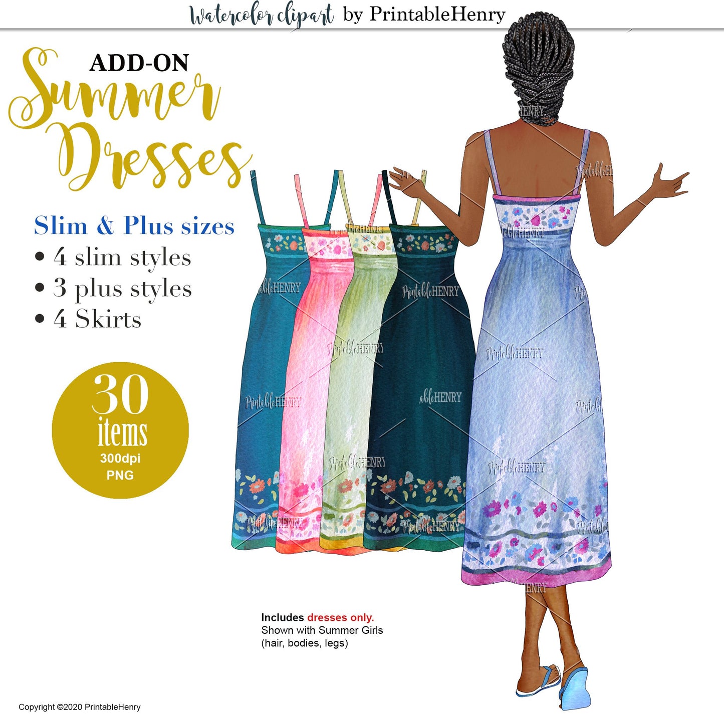 Summer Dresses Add-on kit - PrintableHenry