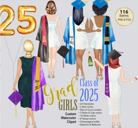 2025 Grad Girls Custom clipart