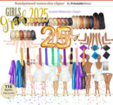 2025 Grad Girls Custom clipart