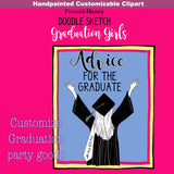 Graduation Girls Doodle clipart