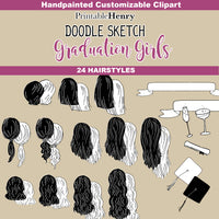 Graduation Girls Doodle clipart