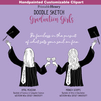 Graduation Girls Doodle clipart